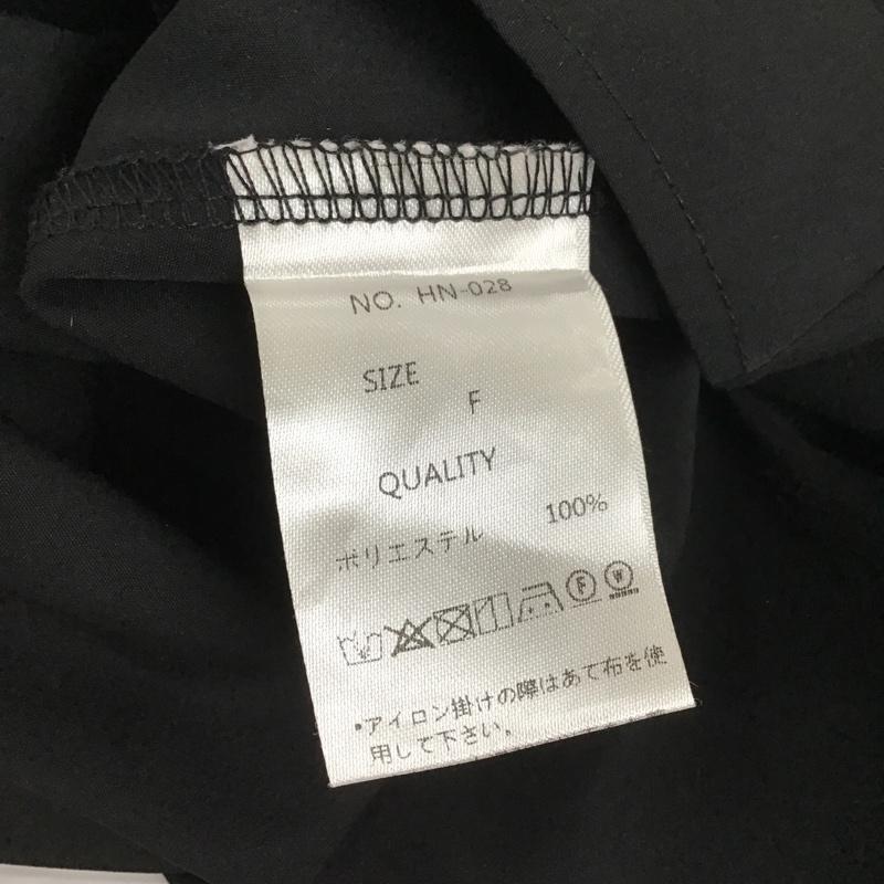 古着 USED カットソー 半袖 ノースリーブカットソー ビックカラーシャツ セーラーカラーシャツ FREE 無地 黒 / ブラック /  レディース USED 古着 中古 10105419