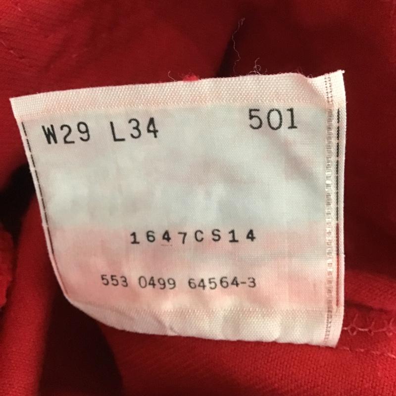 リーバイストラウスアンドコー Levi Strauss & co. パンツ デニム、ジーンズ デニムパンツ ストレートパンツ ワイドパンツ カジュアルパンツ 501 29インチ 無地 赤 / レッド / メンズ USED 古着 中古 10105427