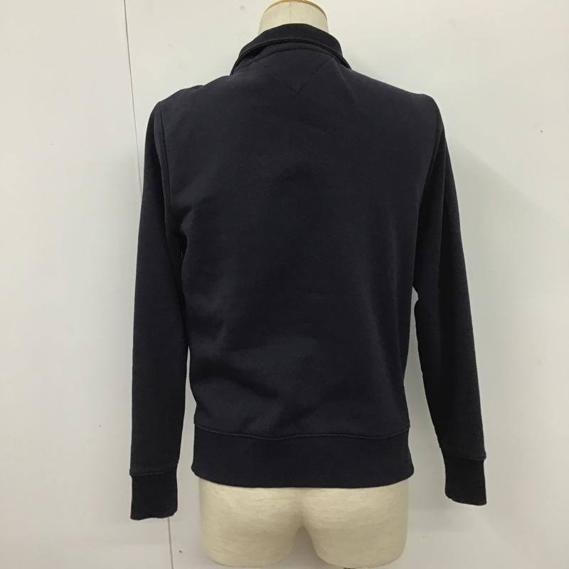 トミーヒルフィガー TOMMY HILFIGER トレーナー 長袖 長袖スウェット 長袖トレーナー リブカットソー カラージップトレーナー プリントトレーナー M ロゴ、文字 紺 / ネイビー / メンズ USED 古着 中古 10105428