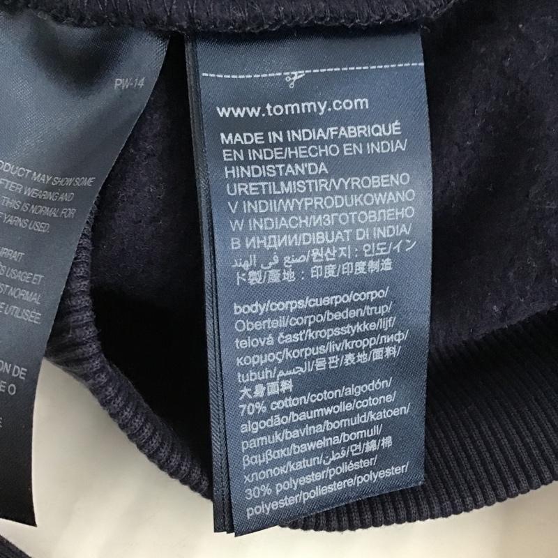 トミーヒルフィガー TOMMY HILFIGER トレーナー 長袖 長袖スウェット 長袖トレーナー リブカットソー カラージップトレーナー プリントトレーナー M ロゴ、文字 紺 / ネイビー / メンズ USED 古着 中古 10105428