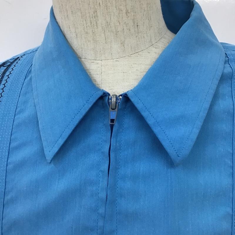 エストレヤスタンダードグァジャベーラ ESTRELLA STANDARD GUAYABERA シャツ、ブラウス 半袖 半袖シャツ カラーシャツ 半袖カットソー アロハシャツ 刺繍 青 / ブルー / メンズ USED 古着 中古 10105435