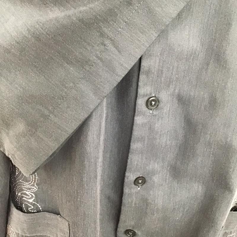 エストレヤスタンダードグァジャベーラ ESTRELLA STANDARD GUAYABERA シャツ、ブラウス 半袖 半袖シャツ カラーシャツ 半袖カットソー 刺繍 灰 / グレー / メンズ USED 古着 中古 10105436