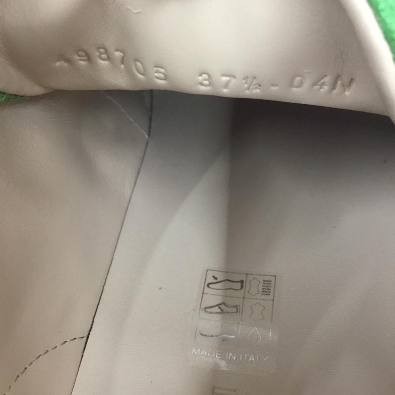 グッチ GUCCI スニーカー スニーカー 498705 レース トリコロールリボン ビシュー 37.5 箱有 ロゴ、文字 緑 / グリーン / レディース USED 古着 中古 10105464