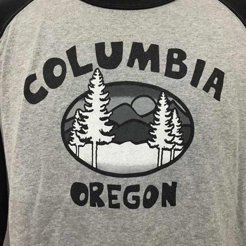 コロンビア Columbia カットソー 七分袖 112PM2456 ラグランスリーブ XL ロゴ、文字 黒 / ブラック / X 灰 / グレー / メンズ USED 古着 中古 10105488