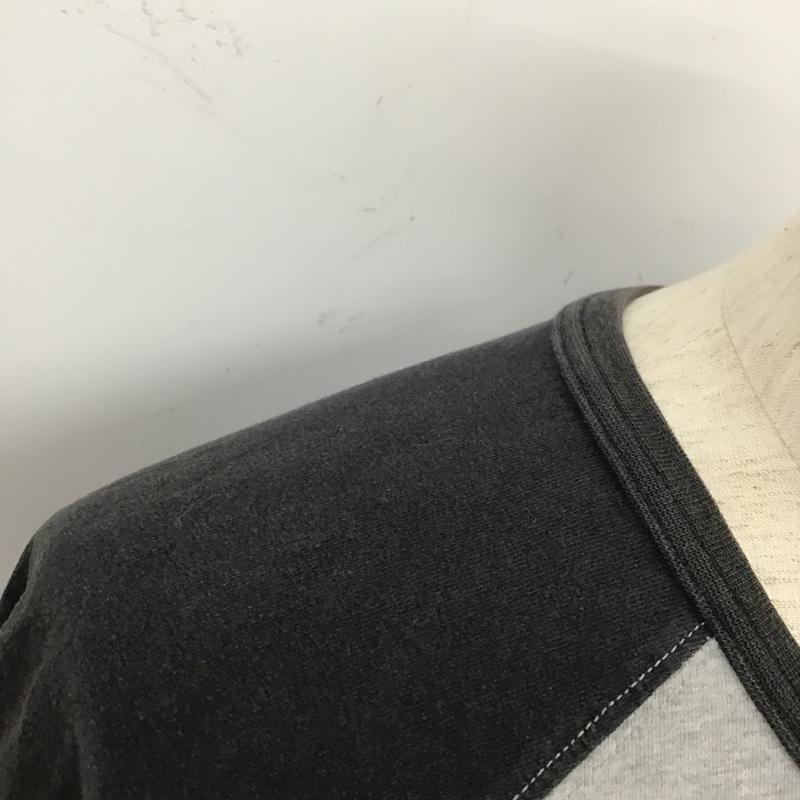 コロンビア Columbia カットソー 七分袖 112PM2456 ラグランスリーブ XL ロゴ、文字 黒 / ブラック / X 灰 / グレー / メンズ USED 古着 中古 10105488