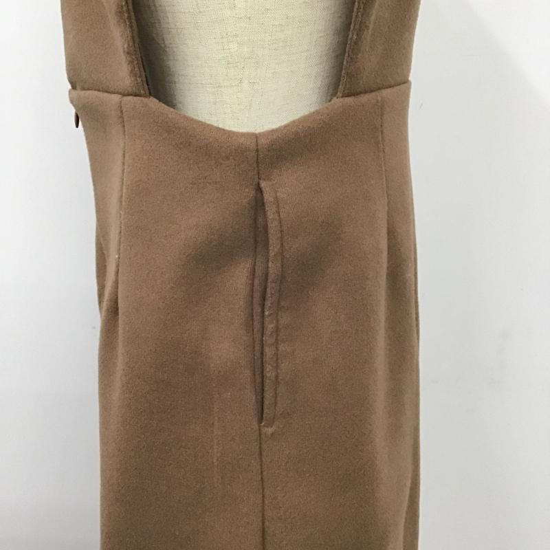 アビトーキョー ABITOKYO ワンピース ロングスカート ジャンパースカート バックスリット M 無地 茶 / ブラウン / レディース USED 古着 中古 10105501