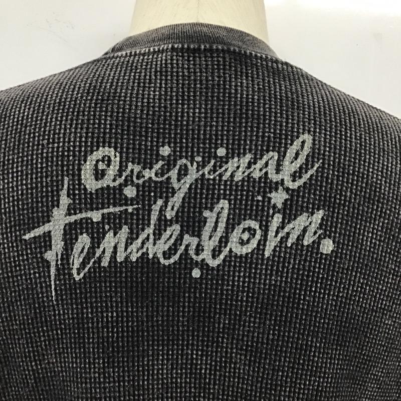 テンダーロイン TENDERLOIN カットソー 長袖 バックプリント サーマル ワッフル PRO CLUB L ロゴ、文字 黒 / ブラック / メンズ USED 古着 中古 10105514