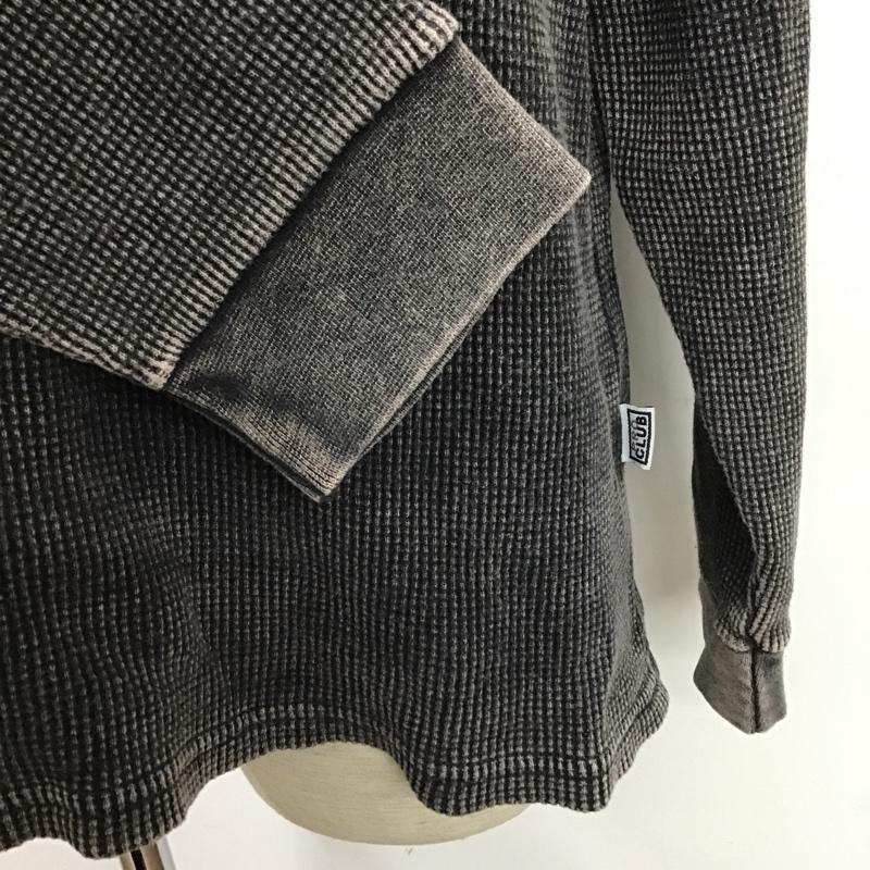 テンダーロイン TENDERLOIN カットソー 長袖 バックプリント サーマル ワッフル PRO CLUB L ロゴ、文字 黒 / ブラック / メンズ USED 古着 中古 10105514