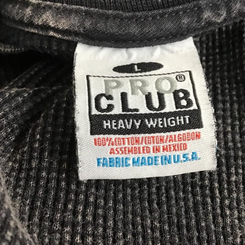 テンダーロイン TENDERLOIN カットソー 長袖 バックプリント サーマル ワッフル PRO CLUB L ロゴ、文字 黒 / ブラック / メンズ USED 古着 中古 10105514