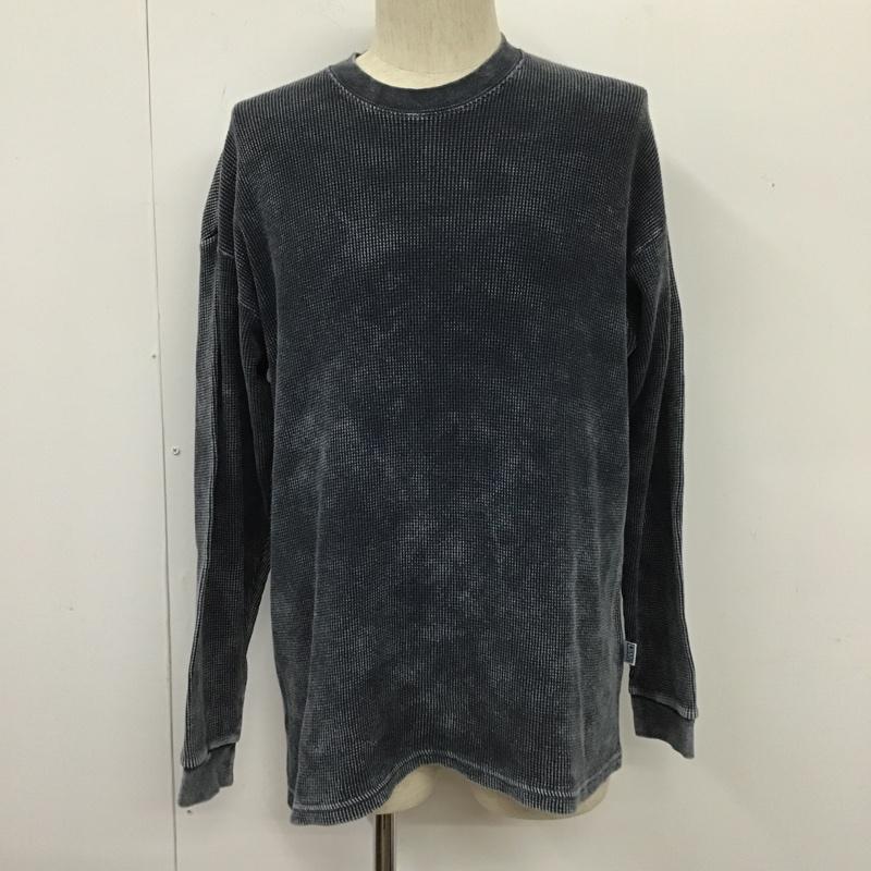 テンダーロイン TENDERLOIN カットソー 長袖 サーマル ワッフル バックプリント PRO CLUB L ロゴ、文字 紺 / ネイビー / メンズ USED 古着 中古 10105515