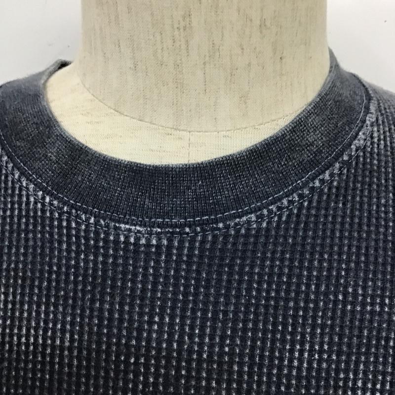 テンダーロイン TENDERLOIN カットソー 長袖 サーマル ワッフル バックプリント PRO CLUB L ロゴ、文字 紺 / ネイビー / メンズ USED 古着 中古 10105515