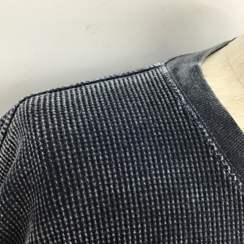 テンダーロイン TENDERLOIN カットソー 長袖 サーマル ワッフル バックプリント PRO CLUB L ロゴ、文字 紺 / ネイビー / メンズ USED 古着 中古 10105515