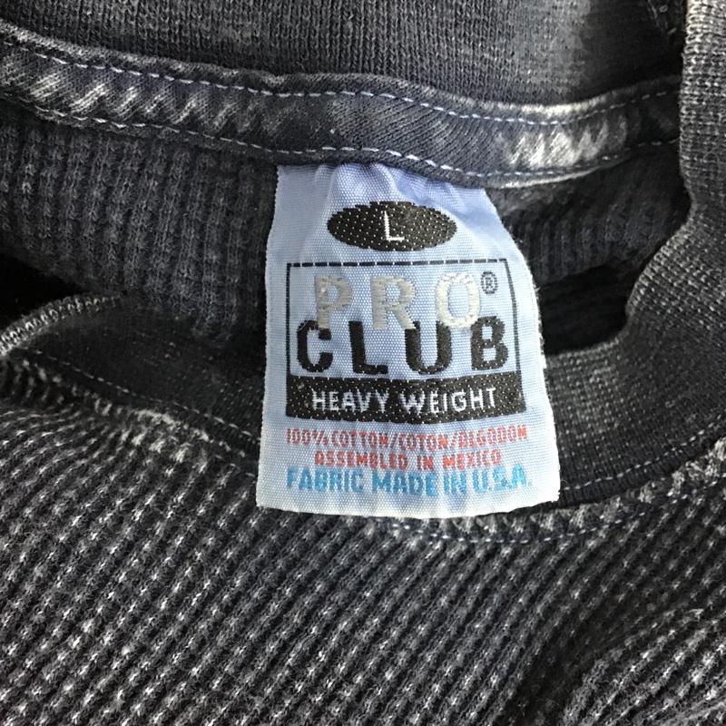 テンダーロイン TENDERLOIN カットソー 長袖 サーマル ワッフル バックプリント PRO CLUB L ロゴ、文字 紺 / ネイビー / メンズ USED 古着 中古 10105515
