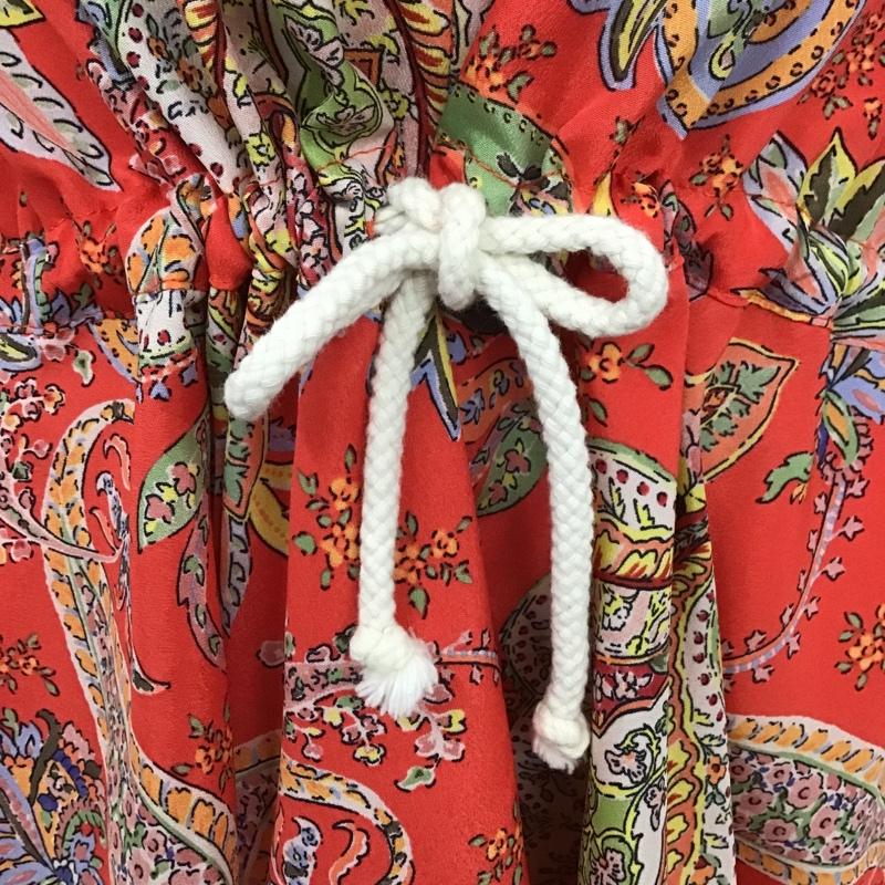 ザラ ZARA カットソー 七分袖 2710 317 330 Vネック フレアスリーブ S 総柄 マルチカラー / マルチカラー /  レディース USED 古着 中古 10105519