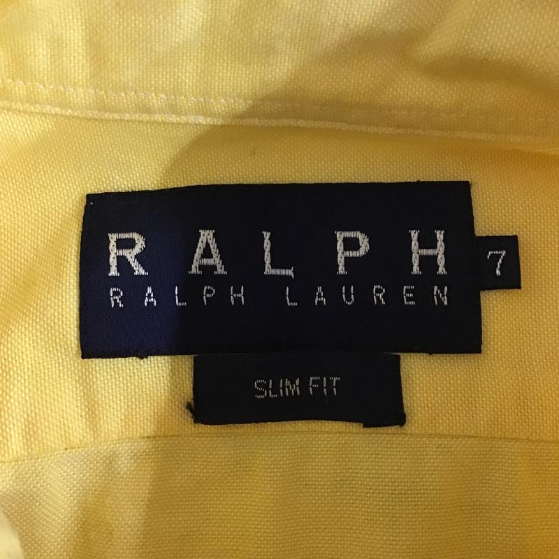 ラルフローレン RALPHLAUREN シャツ、ブラウス 長袖 SLIM FIT ボタンダウン 7 ワンポイント 黄 / イエロー / レディース USED 古着 中古 10105521
