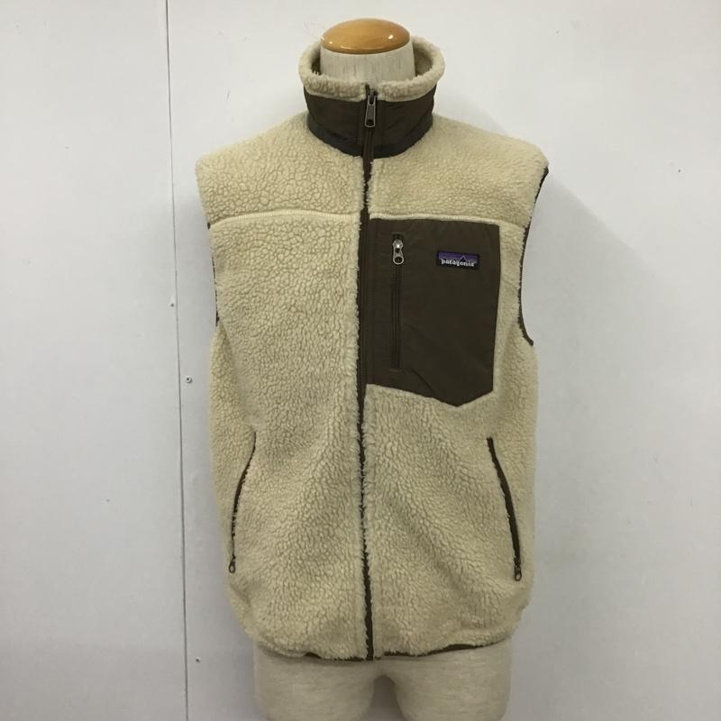 パタゴニア patagonia ベスト ベスト 23046F9 クラシックレトロX フリースベスト M ロゴ、文字 茶 / ブラウン / X アイボリー / アイボリー / メンズ USED 古着 中古 10105523