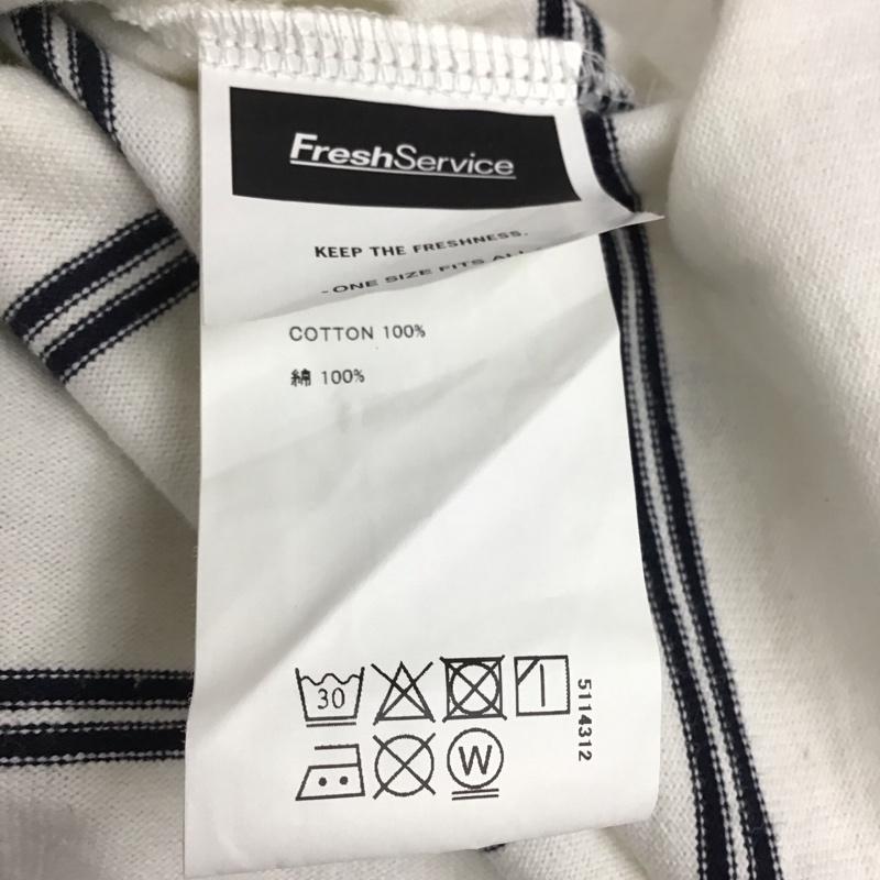 フレッシュサービス FreshService Tシャツ 半袖 半袖カットソー プリントTシャツ クルーネックカットソー ボーダー柄 白 / ホワイト / X 紺 / ネイビー /  メンズ USED 古着 中古 10134975