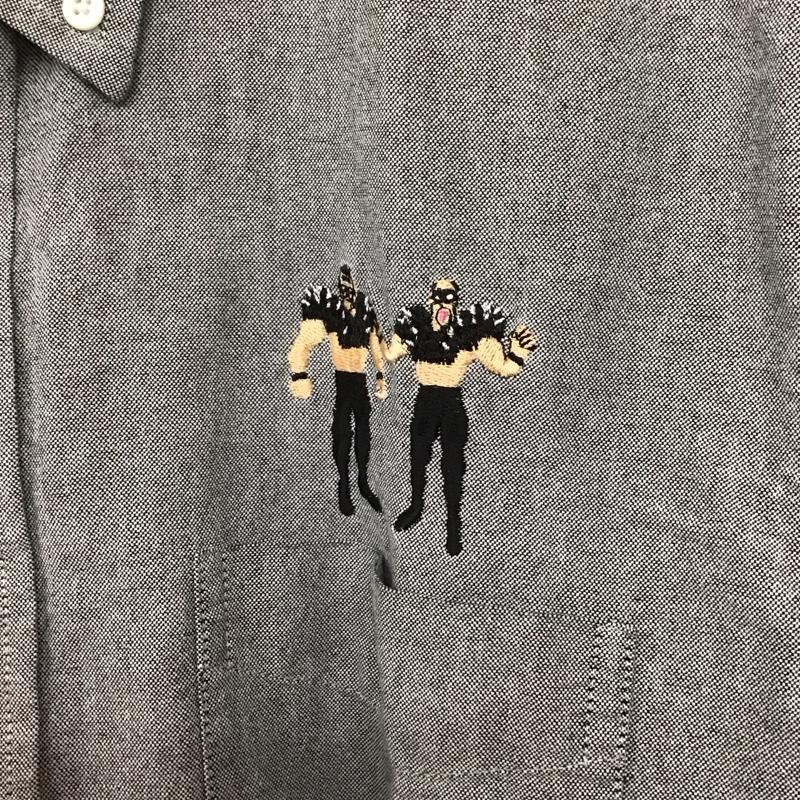 ハオミン Haoming シャツ、ブラウス 長袖 長袖シャツ 無地シャツ カラーシャツ ボタンダウンシャツ L ロゴ、文字 黒 / ブラック /  メンズ USED 古着 中古 10128659