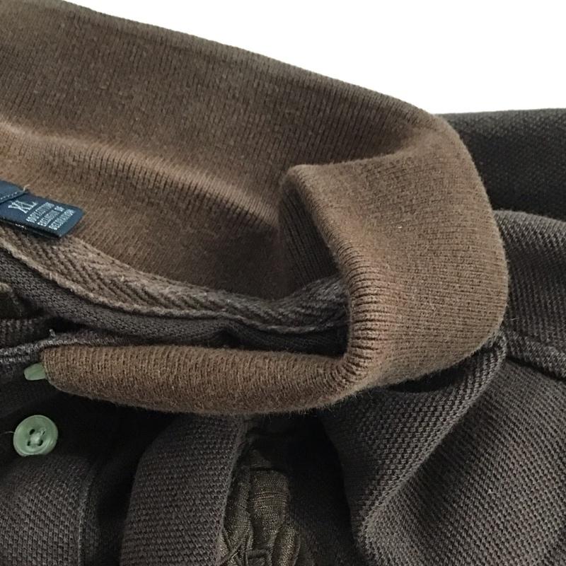 ポロバイラルフローレン Polo by RALPH LAUREN ポロシャツ 半袖 半袖ポロシャツ カラーシャツ 半袖カットソー XL ロゴ、文字 茶 / ブラウン /  メンズ USED 古着 中古 10148074