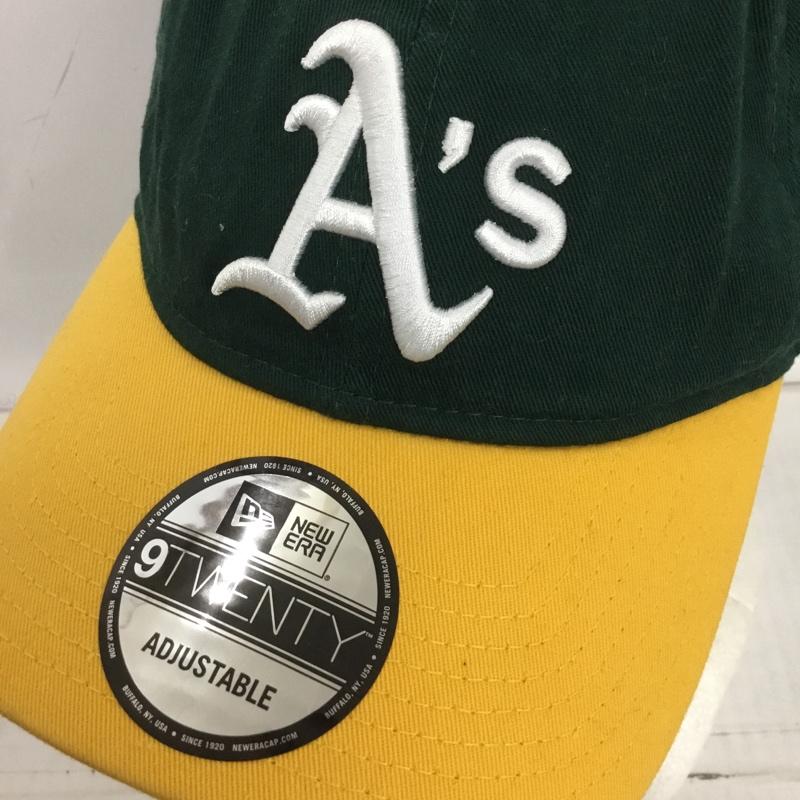 ニューエラ NEW ERA 帽子 キャップ オークランド アスレチックス As コットン ロゴ、文字 黄 / イエロー / X 緑 / グリーン /  メンズ USED 古着 中古 10124144