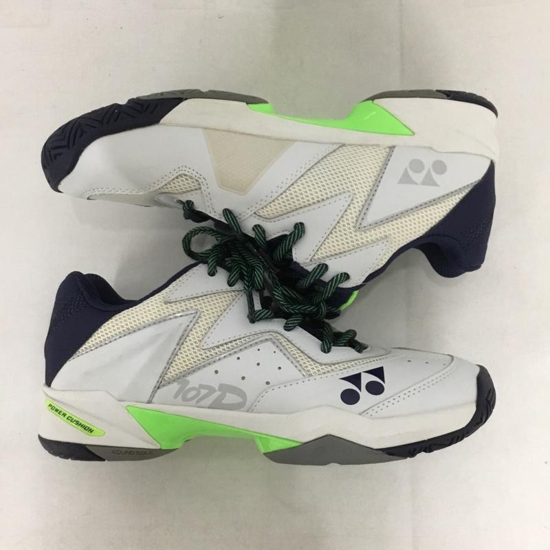 ヨネックス YONEX スニーカー スニーカー SHT107D テニスシューズ パワークッション 107D 23.5cm 23.5cm ロゴ、文字 白 / ホワイト / X 紺 / ネイビー / X 薄緑 / ライトグリーン /  レディース USED 古着 中古 10142499