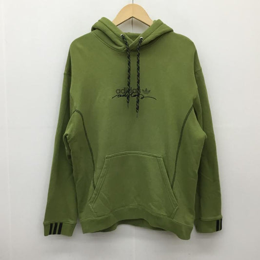 アディダス adidas パーカー 長袖 GD9278 M ロゴ、文字 黄緑 / イエローグリーン / X 黒 / ブラック /  メンズ USED 古着 中古 10136986