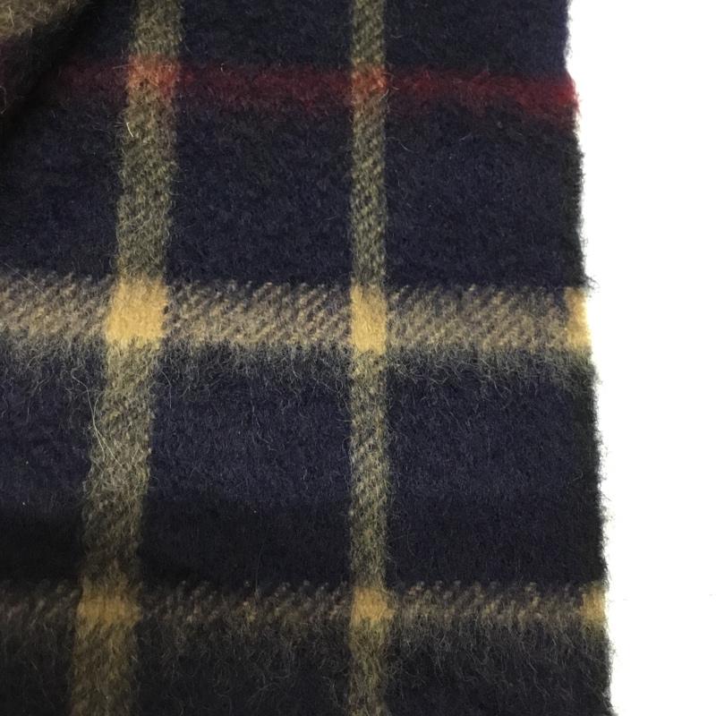 ブルックスブラザーズ BROOKS BROTHERS マフラー マフラー カシミヤ フリンジ チェック ロゴ、文字 紺 / ネイビー / X ベージュ / ベージュ / X 赤 / レッド /  メンズ USED 古着 中古 10113645