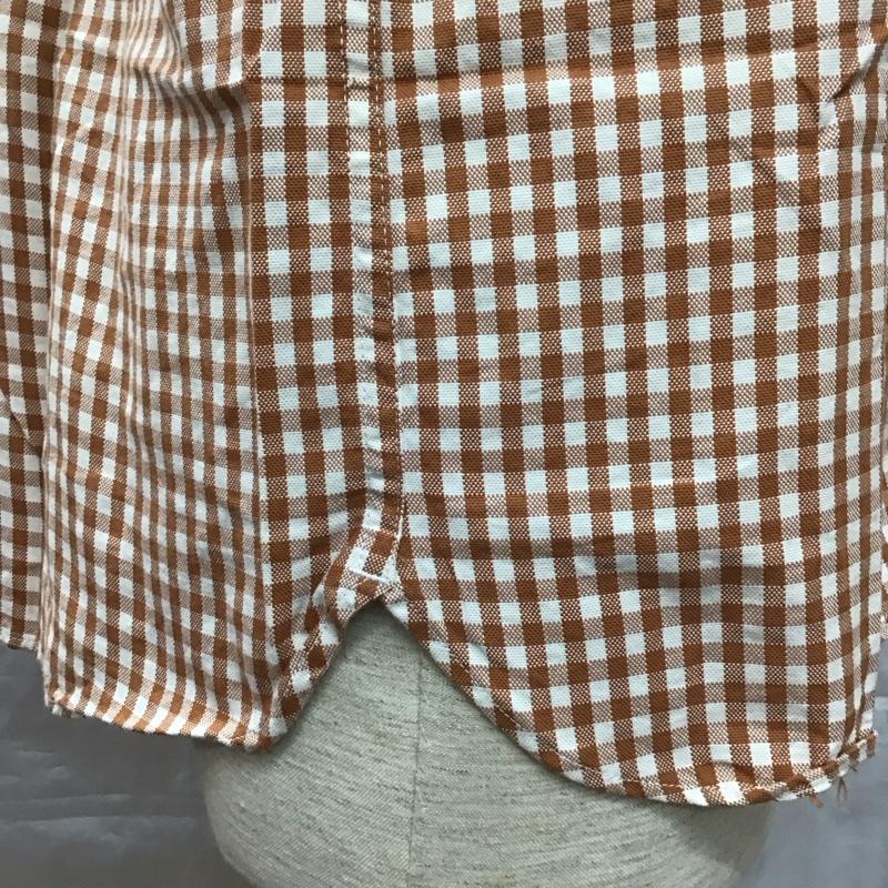 エディーバウアー Eddie Bauer シャツ、ブラウス 長袖 ボタンダウン S チェック 白 / ホワイト / X 茶 / ブラウン /  メンズ USED 古着 中古 10117022