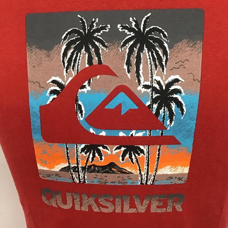 クイックシルバー Quiksilver Tシャツ 半袖 クルーネック プリント S ロゴ、文字 赤 / レッド /  メンズ USED 古着 中古 10106958