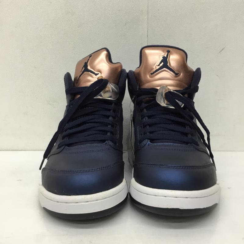 ナイキ NIKE スニーカー スニーカー 136027-416 Air Jordan 5 Retro Bronze 26.0cm ロゴ、文字 紺 / ネイビー / X 桃 / ピンク /  メンズ USED 古着 中古 10140753