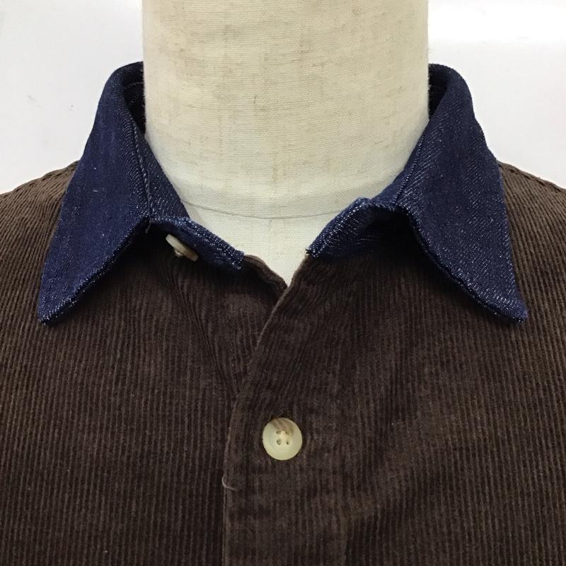 ビームス ハート BEAMS HEART シャツ、ブラウス 長袖 長袖シャツ カラーシャツ 長袖カットソー コーデュロイシャツ kangol M ロゴ、文字 茶 / ブラウン /  メンズ USED 古着 中古 10116523