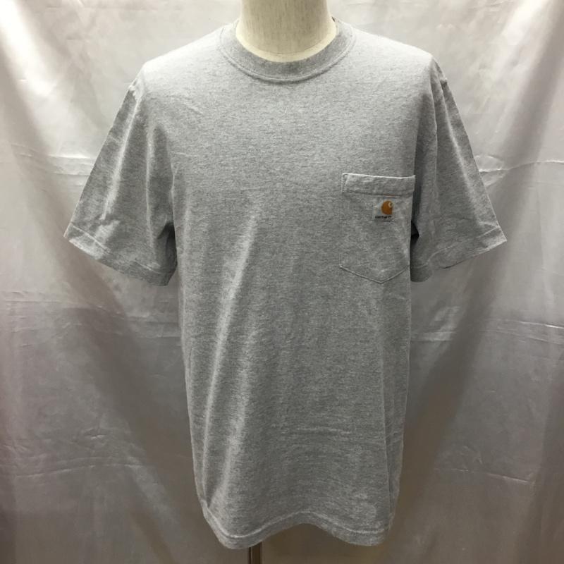 カーハート Carhartt Tシャツ 半袖 半袖カットソー 無地Tシャツ クルーネックカットソー S ロゴ、文字 灰 / グレー /  メンズ USED 古着 中古 10114137