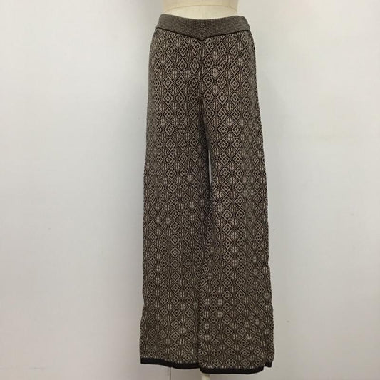 フリークスストア FREAK S STORE ボトムス ボトムス 213-3424 ニットパンツ フレアパンツ FREE 総柄 黒 / ブラック / X ベージュ / ベージュ /  レディース USED 古着 中古 10122148