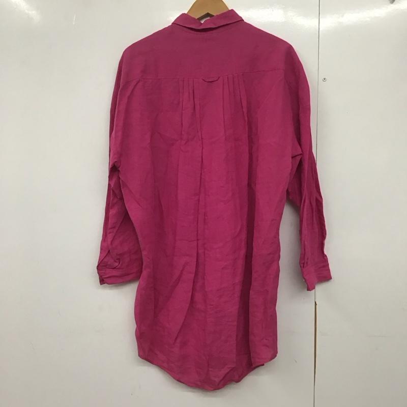 ジュール ド ランゲージ JOUR de Language ワンピース ひざ丈スカート BLVJCM0105 シャツワンピース 長袖 リネン混 1 無地 マゼンタ / マゼンタ /  レディース USED 古着 中古 10143937