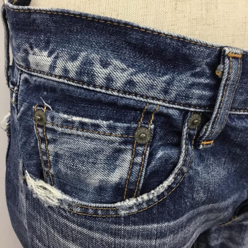 マウジー MOUSSY パンツ デニム、ジーンズ 0108AC11-5660 テーパードダメージデニムパンツ スリムパンツ デニムパンツ 無地 インディゴ / インディゴ /  レディース USED 古着 中古 10110104