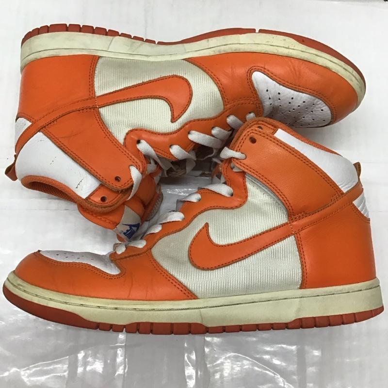 ナイキ NIKE スニーカー スニーカー 317982-181 DUNK HIGH 27.5cm 27.5cm ロゴ、文字 白 / ホワイト / X 橙 / オレンジ /  メンズ USED 古着 中古 10113034