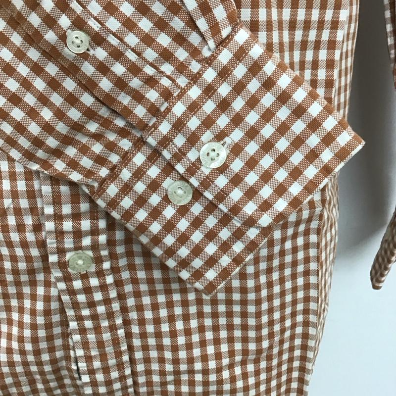 エディーバウアー Eddie Bauer シャツ、ブラウス 長袖 ボタンダウン 胸ポケット S チェック 白 / ホワイト / X 茶 / ブラウン /  メンズ USED 古着 中古 10112916