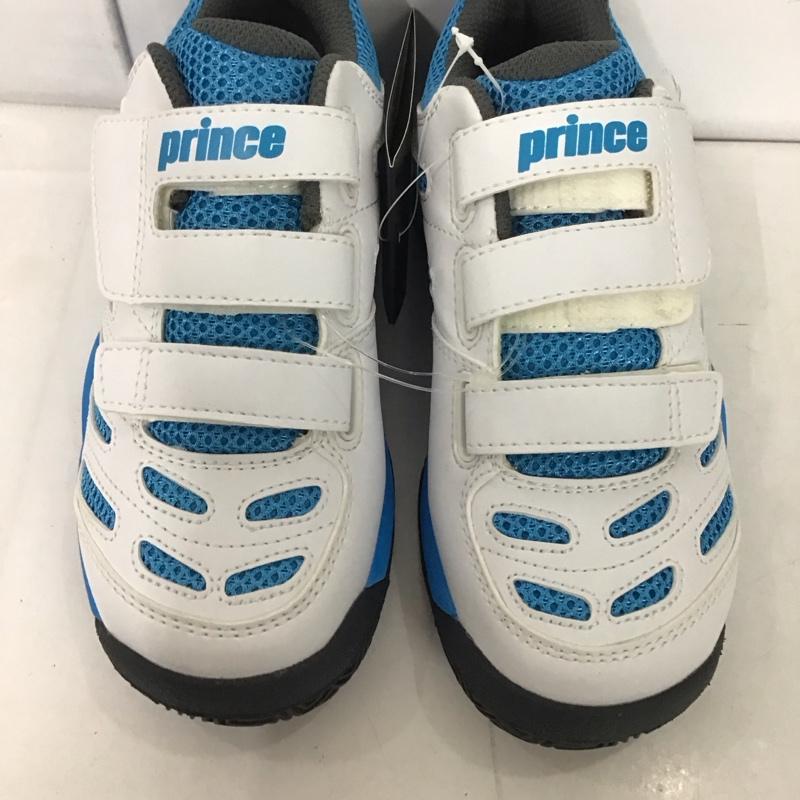 プリンス Prince シューズ シューズ DPS853 オールコート用 テニス 20.0cm 無地 白 / ホワイト / X 青 / ブルー /  ボーイズ USED 古着 中古 10125203