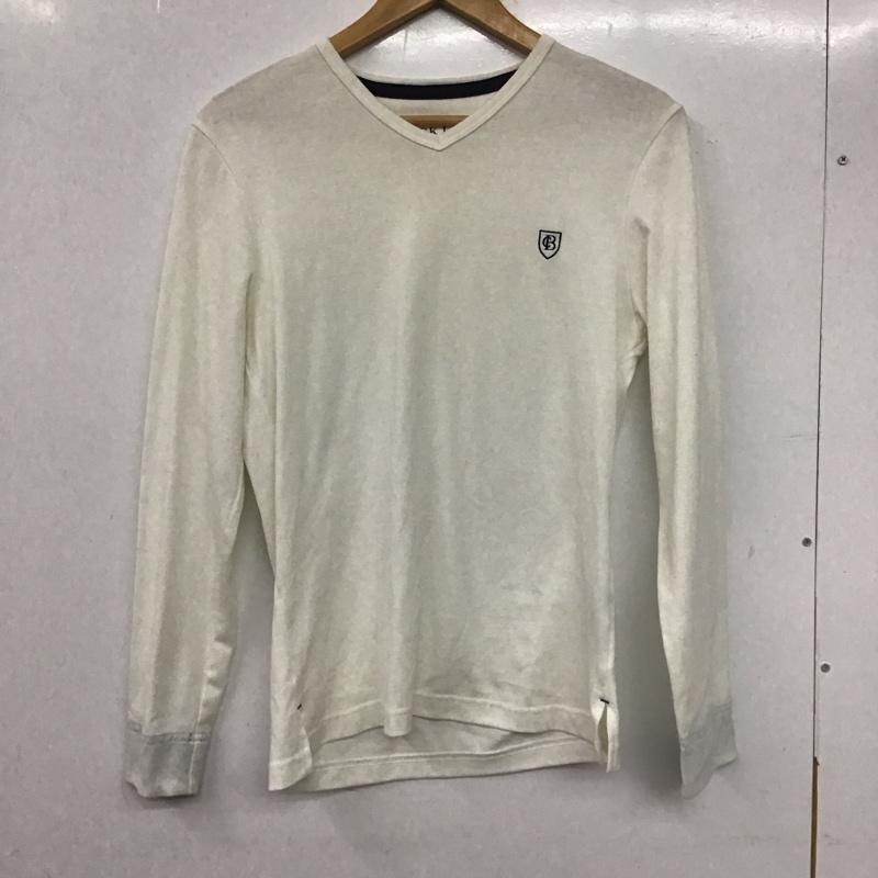 ブラックレーベルクレストブリッジ BLACK LABEL CRESTBRIDGE Tシャツ 長袖 51P11-210-02 ロンT Vネック 2 ワンポイント 白 / ホワイト /  メンズ USED 古着 中古 10139608