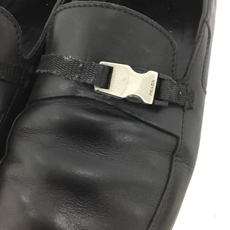 プラダ PRADA ローファー ローファー 1302 スクエアトゥ 6.5 無地 黒 / ブラック /  メンズ USED 古着 中古 10149856