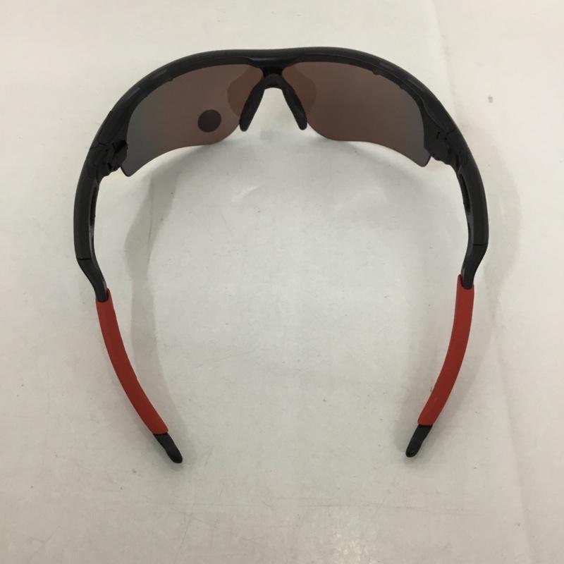オークリー OAKLEY めがね・サングラス サングラス OO9181-23 131 RADARLOCK ミラーレンズ スポーツサングラス 箱有 ロゴ、文字 黒 / ブラック / X 赤 / レッド /  メンズ USED 古着 中古 10129366