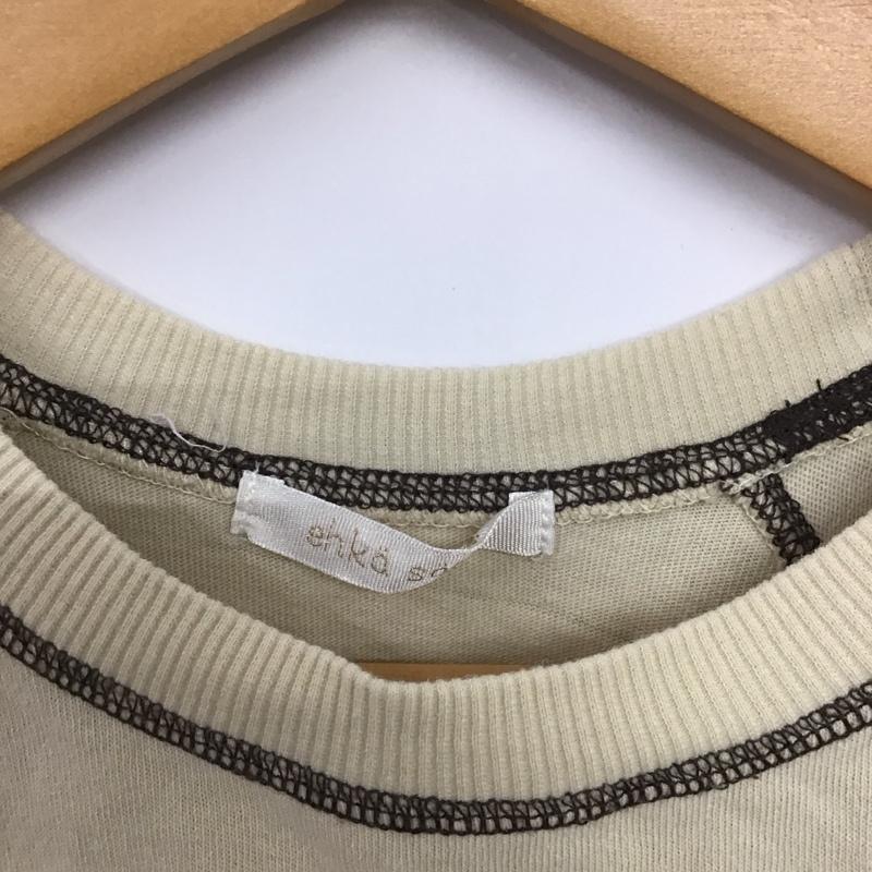 エヘカソポ ehka sopo Tシャツ 半袖 fld-1210182 コントラストステッチラグランTシャツ クルーネックカットソー FREE 無地 ベージュ / ベージュ /  レディース USED 古着 中古 10136426