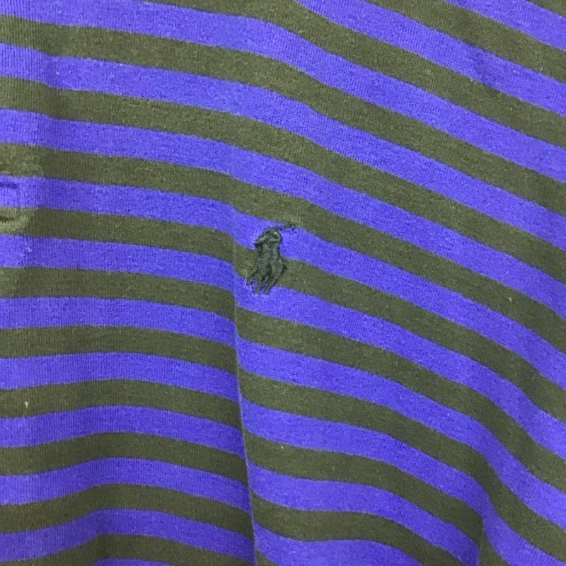 ポロバイラルフローレン Polo by RALPH LAUREN ポロシャツ 半袖 半袖ポロシャツ 半袖カットソー カラーシャツ M ボーダー柄 青 / ブルー / X 黒 / ブラック /  メンズ USED 古着 中古 10129522