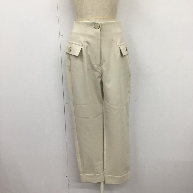 ザラ ZARA パンツ スラックス スラックスパンツ スリムパンツ カジュアルパンツ センタータックパンツ ストレッチパンツ S 無地 オフホワイト / オフホワイト /  レディース USED 古着 中古 10109523