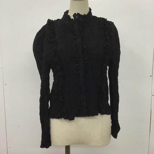 ザラ ZARA シャツ、ブラウス 長袖 7696 250 800 シャーリング スタンドカラー M 無地 黒 / ブラック /  レディース USED 古着 中古 10107148
