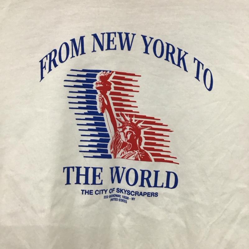 ザラ ZARA Tシャツ 半袖 半袖カットソー プリントTシャツ クルーネックカットソー M プリント 白 / ホワイト /  レディース USED 古着 中古 10149559