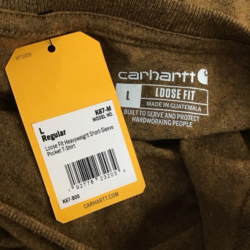 カーハート Carhartt Tシャツ 半袖 K87-M Tシャツ 半袖カットソー クルーネックカットソー L ロゴ、文字 茶 / ブラウン /  メンズ USED 古着 中古 10112529