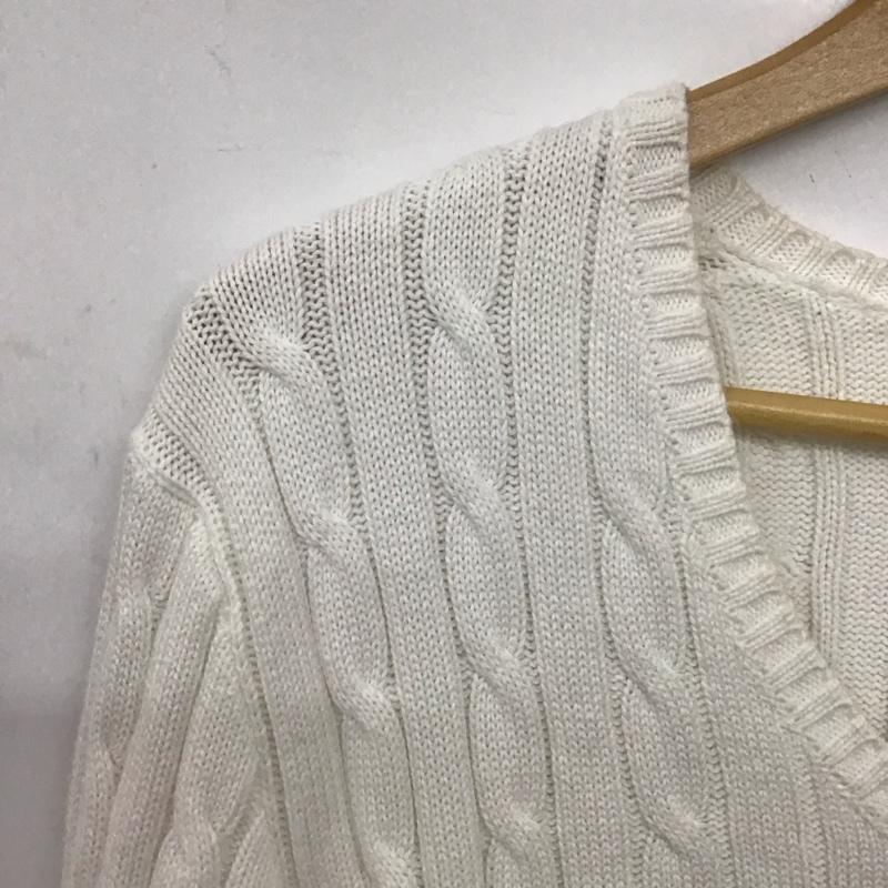 ポロラルフローレン POLO RALPH LAUREN ニット、セーター 長袖 L 無地 白 / ホワイト /  レディース USED 古着 中古 10150485