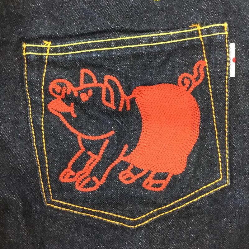 スタディオダルチザン STUDIOD ARTISAN&SA パンツ デニム、ジーンズ デニムパンツ ストレートパンツ ワイドパンツ カジュアルパンツ 30インチ ロゴ、文字 インディゴ / インディゴ /  メンズ USED 古着 中古 10109492