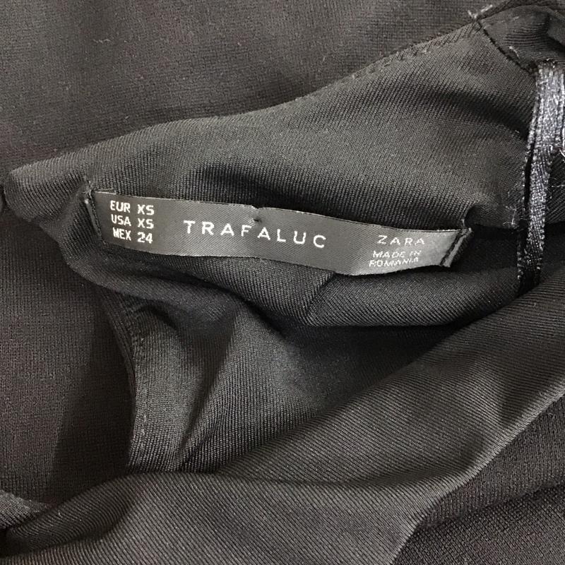 ザラ ZARA TRAFALUC ワンピース ミニスカート 半袖ミニワンピース フレアワンピース プリーツスカート XS 無地 黒 / ブラック /  レディース USED 古着 中古 10119058